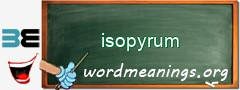 WordMeaning blackboard for isopyrum